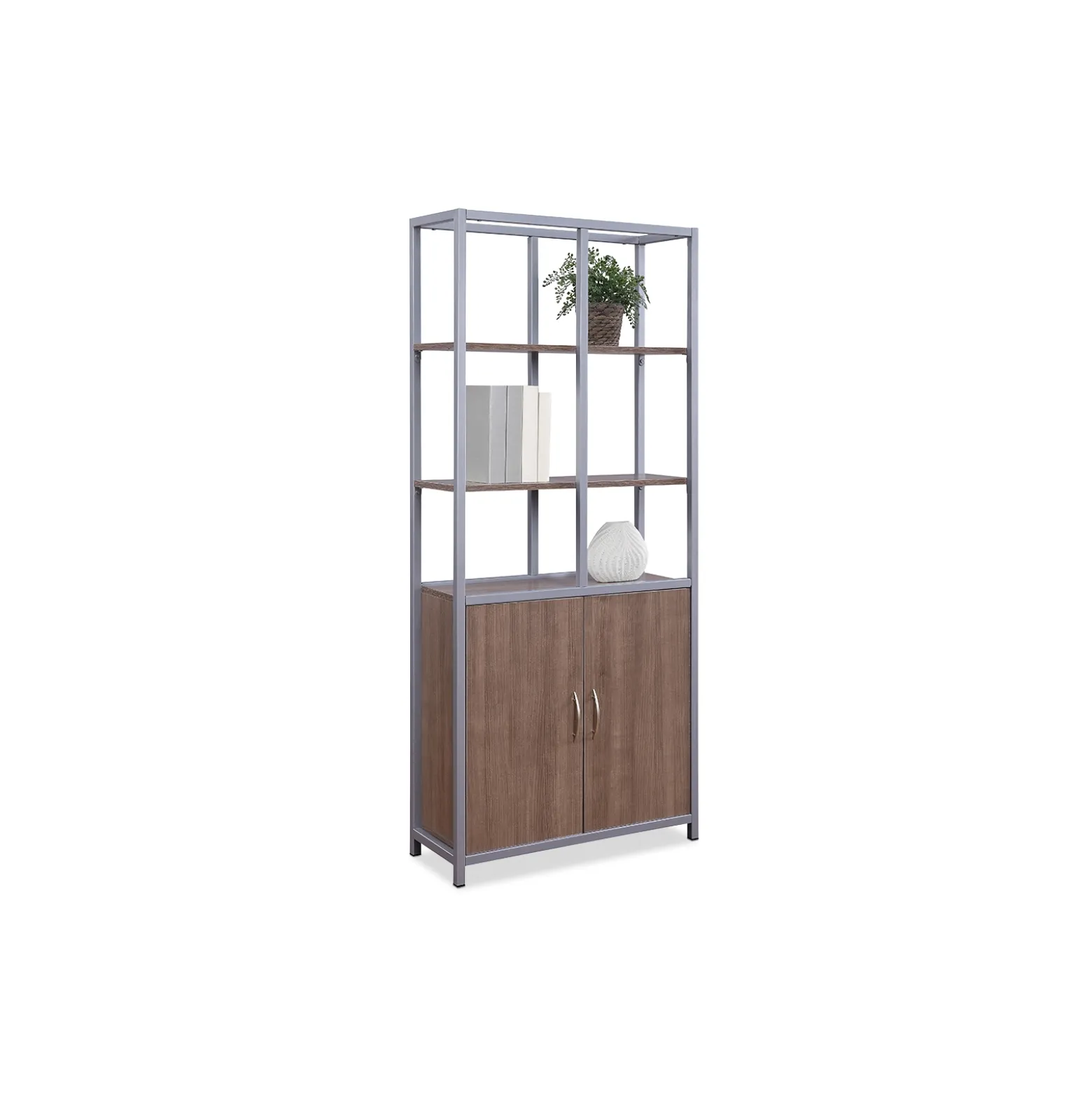 Compass 72"H Five-Shelf Bookcase with Doors
