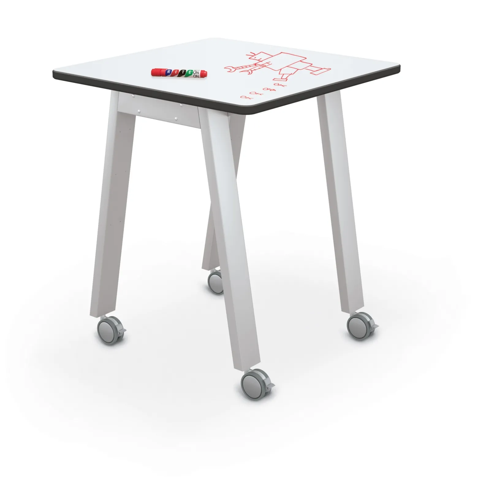 Compass Makerspace 42"H Whiteboard Table - 36"W x 36"D