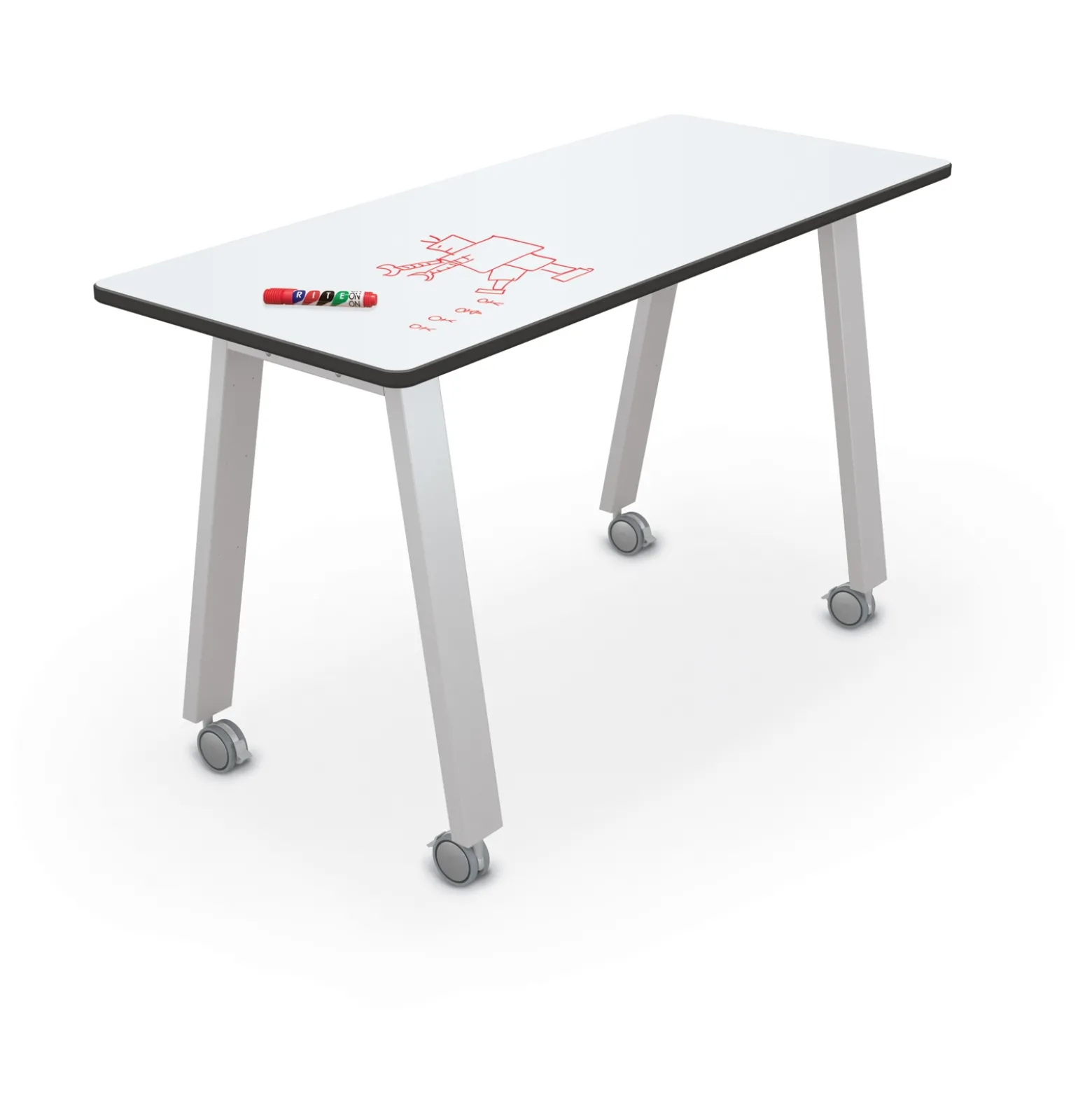Compass Makerspace 42"H Whiteboard Table - 72"W x 30"D