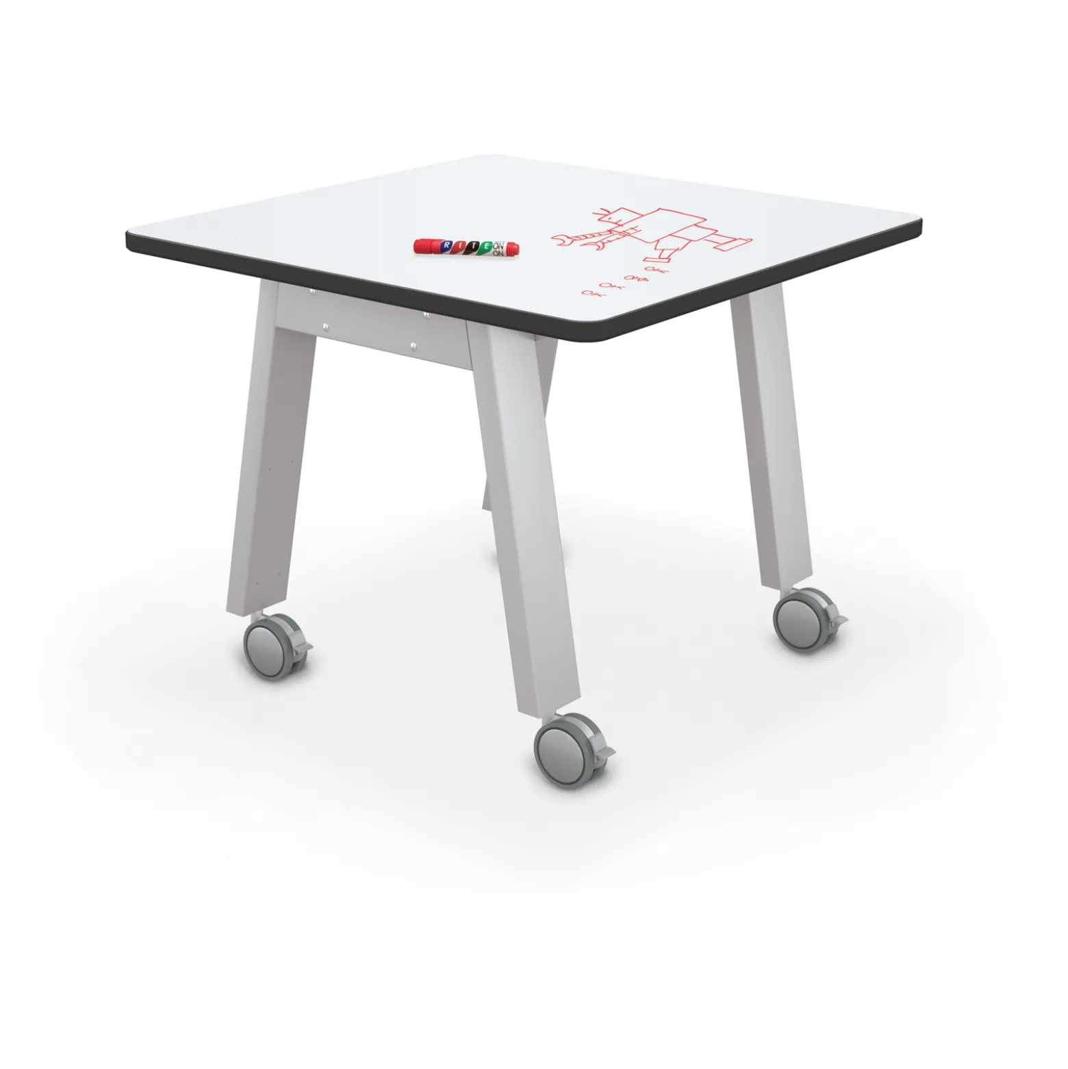 Compass Makerspace 36"H Whiteboard Table - 36"W x 36"D