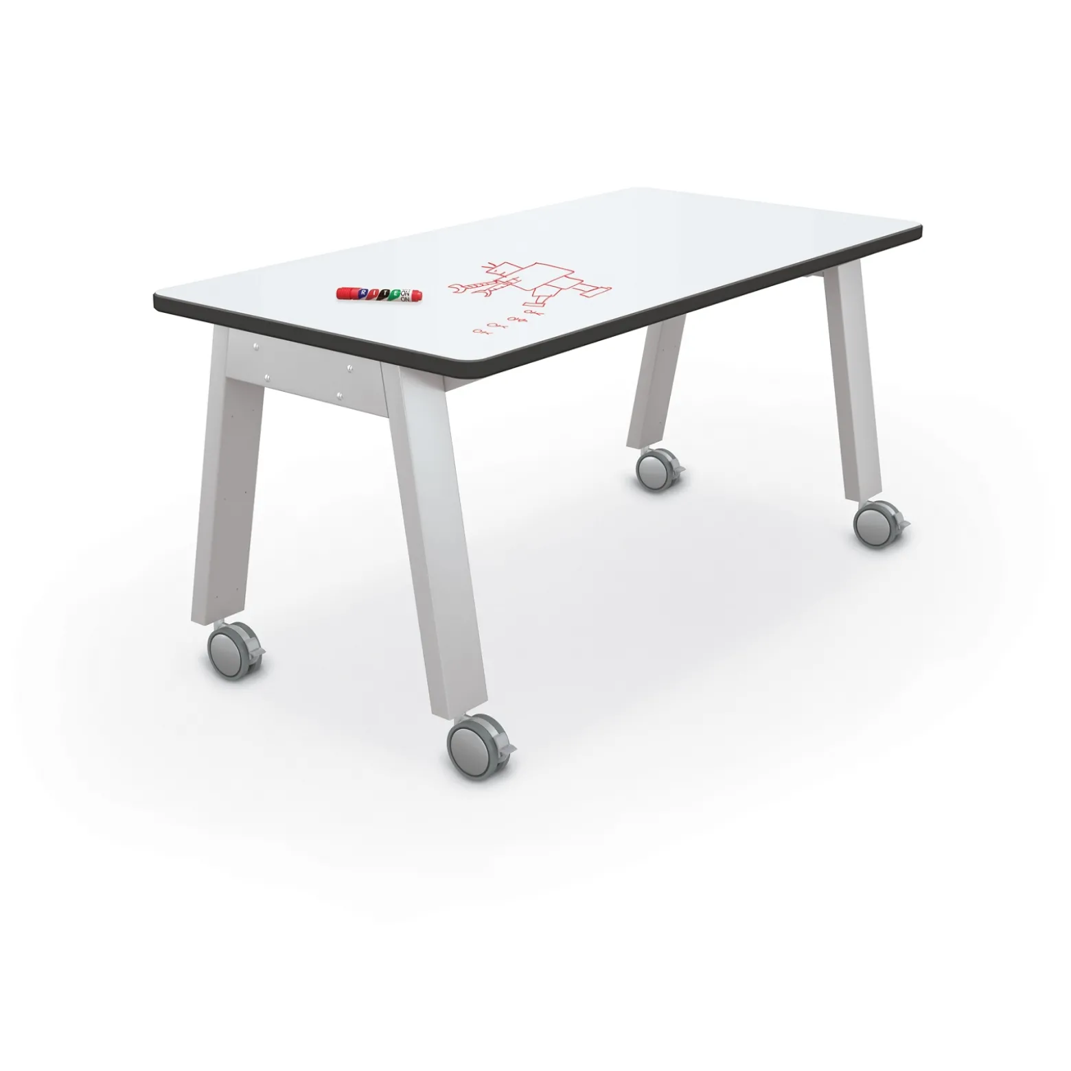 Compass Makerspace 36"H Whiteboard Table - 60"W x 36"D