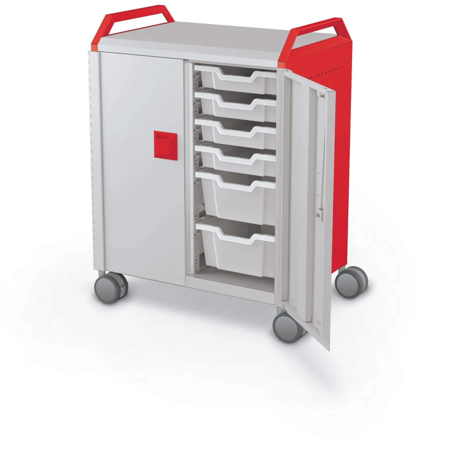 Compass Makerspace Mobile Cart with Storage Trays