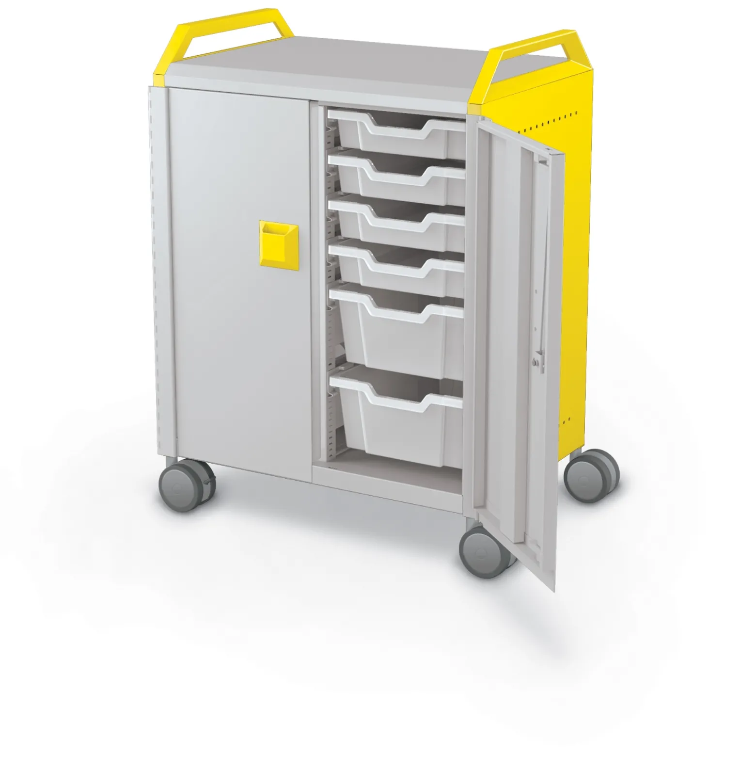 Compass Makerspace Mobile Cart with Storage Trays