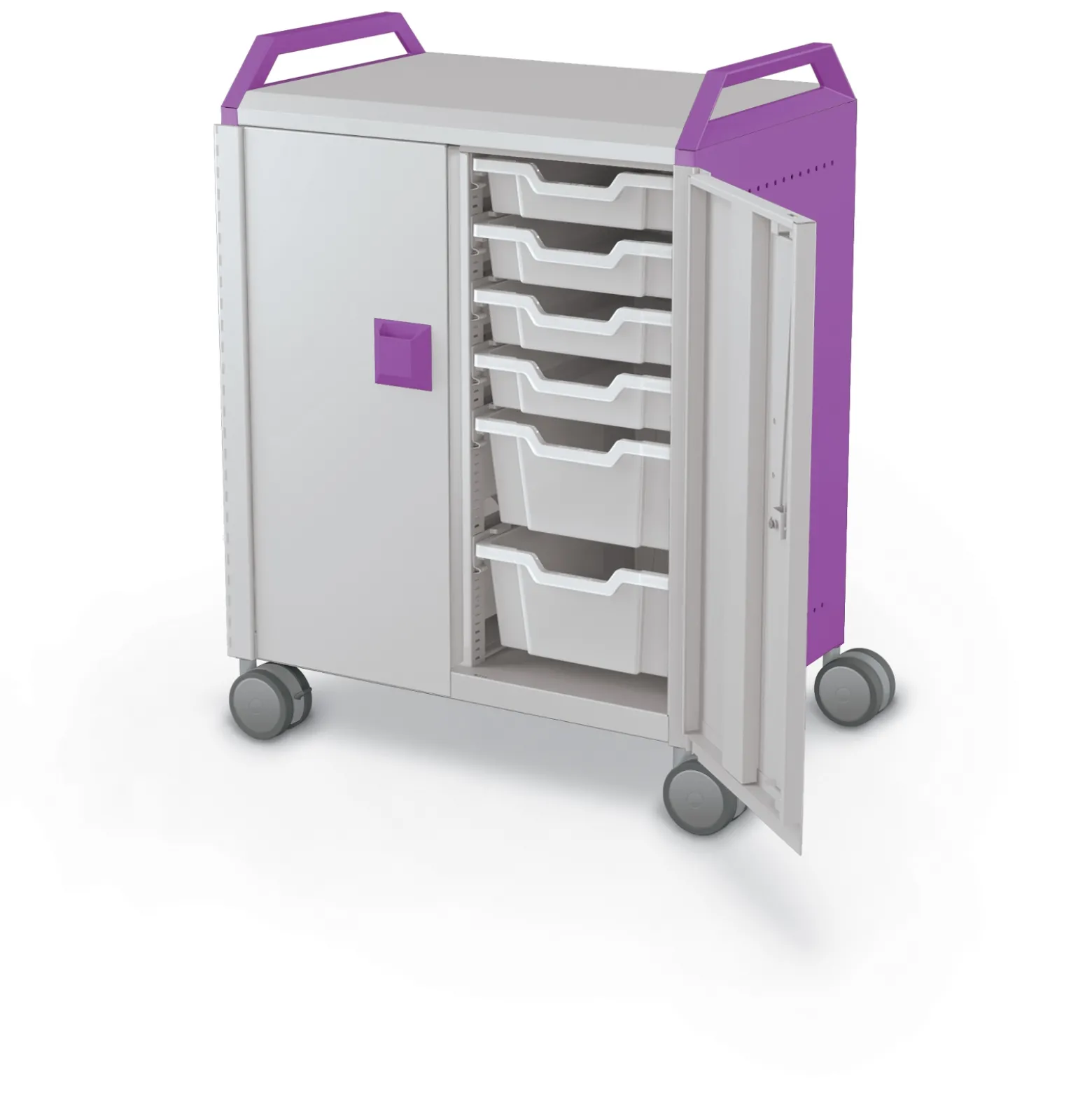 Compass Makerspace Mobile Cart with Storage Trays