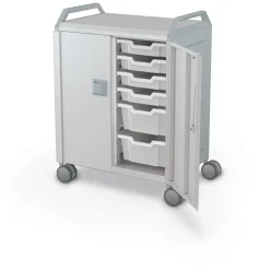 Compass Makerspace Mobile Cart with Storage Trays