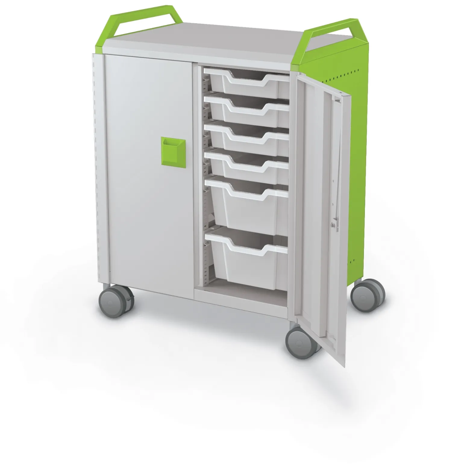 Compass Makerspace Mobile Cart with Storage Trays