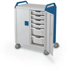 Compass Makerspace Mobile Cart with Storage Trays