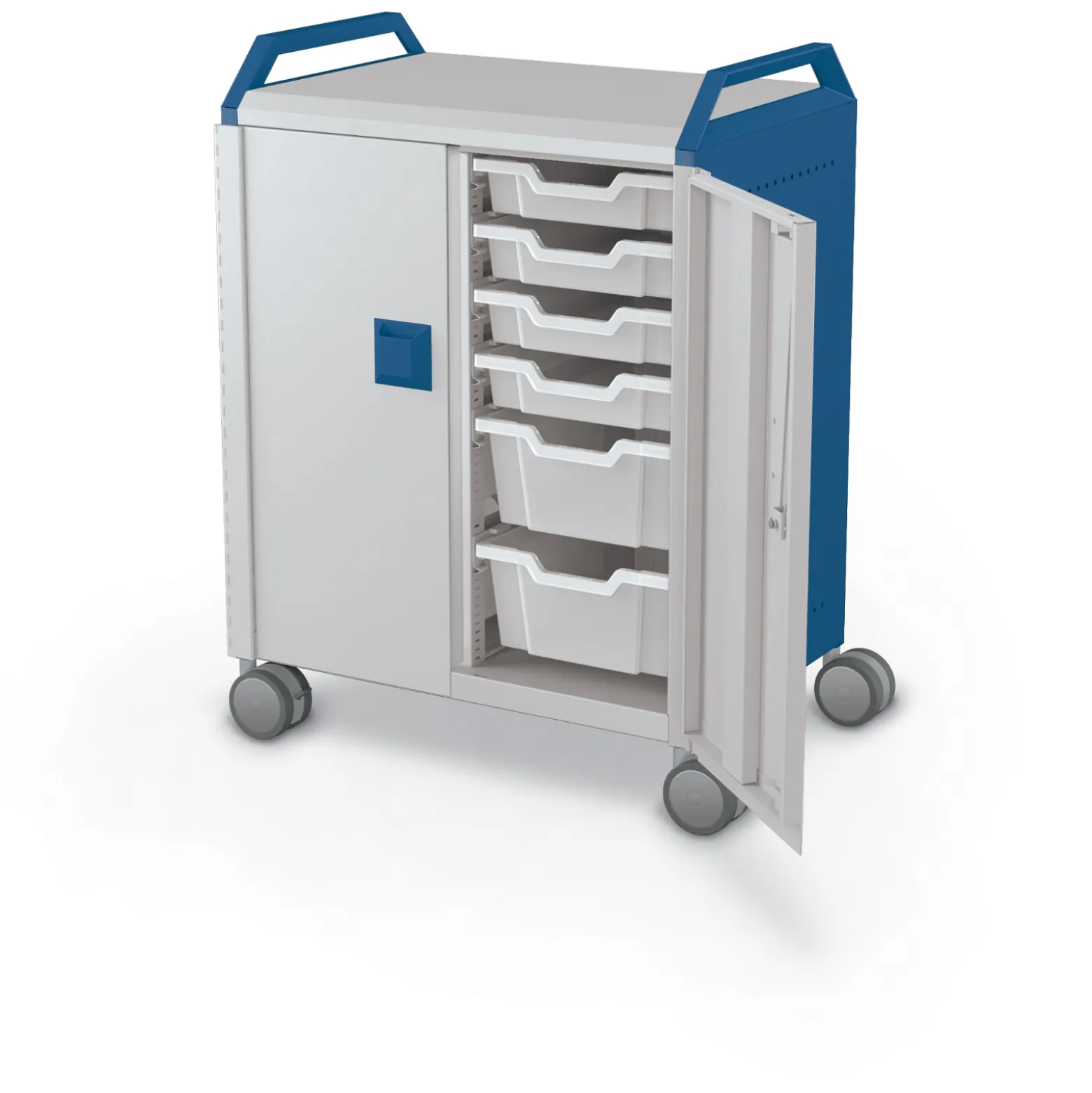 Compass Makerspace Mobile Cart with Storage Trays