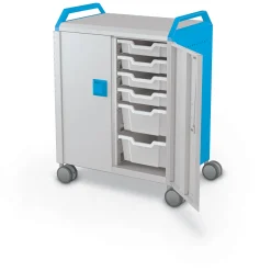 Compass Makerspace Mobile Cart with Storage Trays