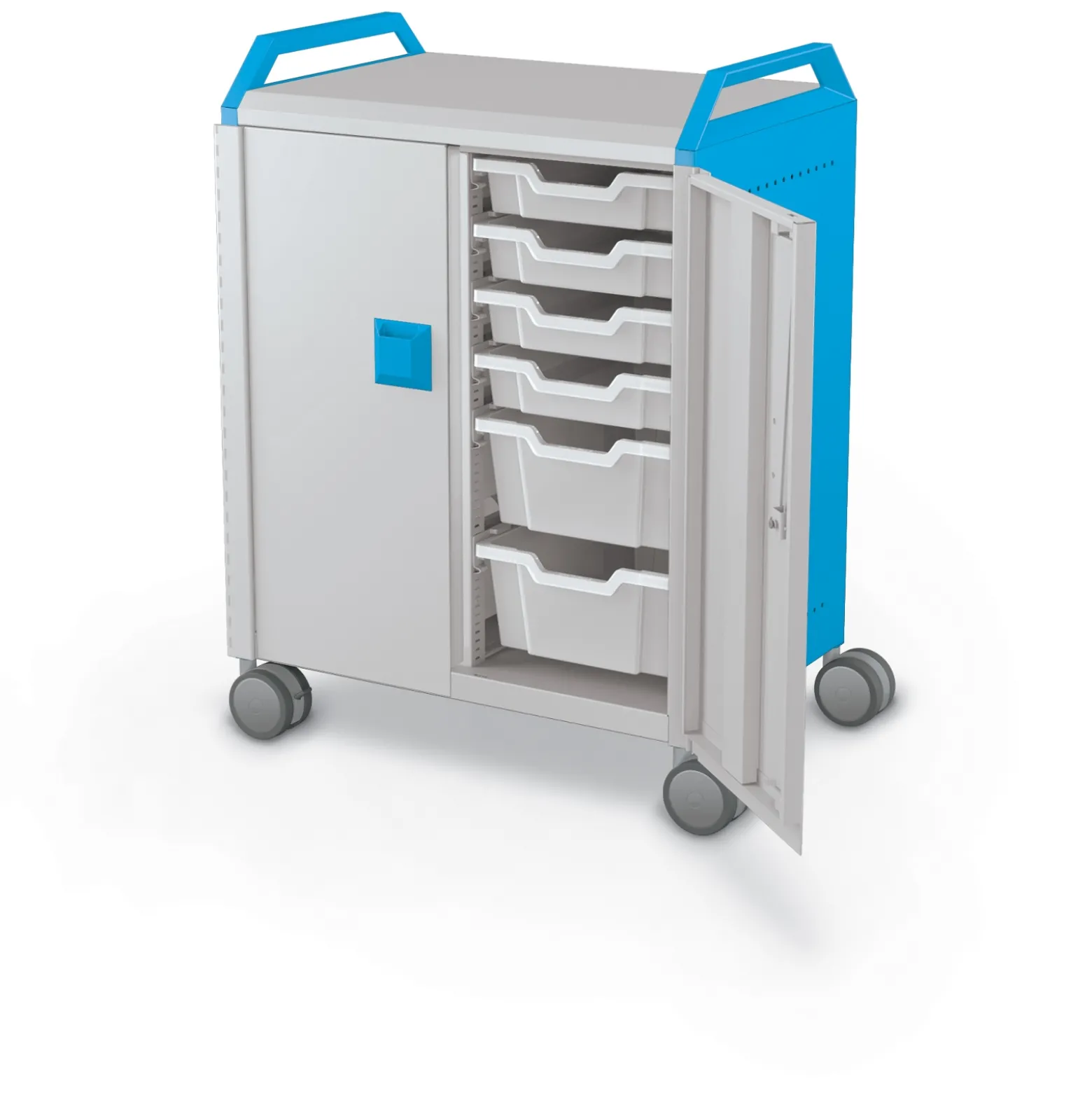 Compass Makerspace Mobile Cart with Storage Trays