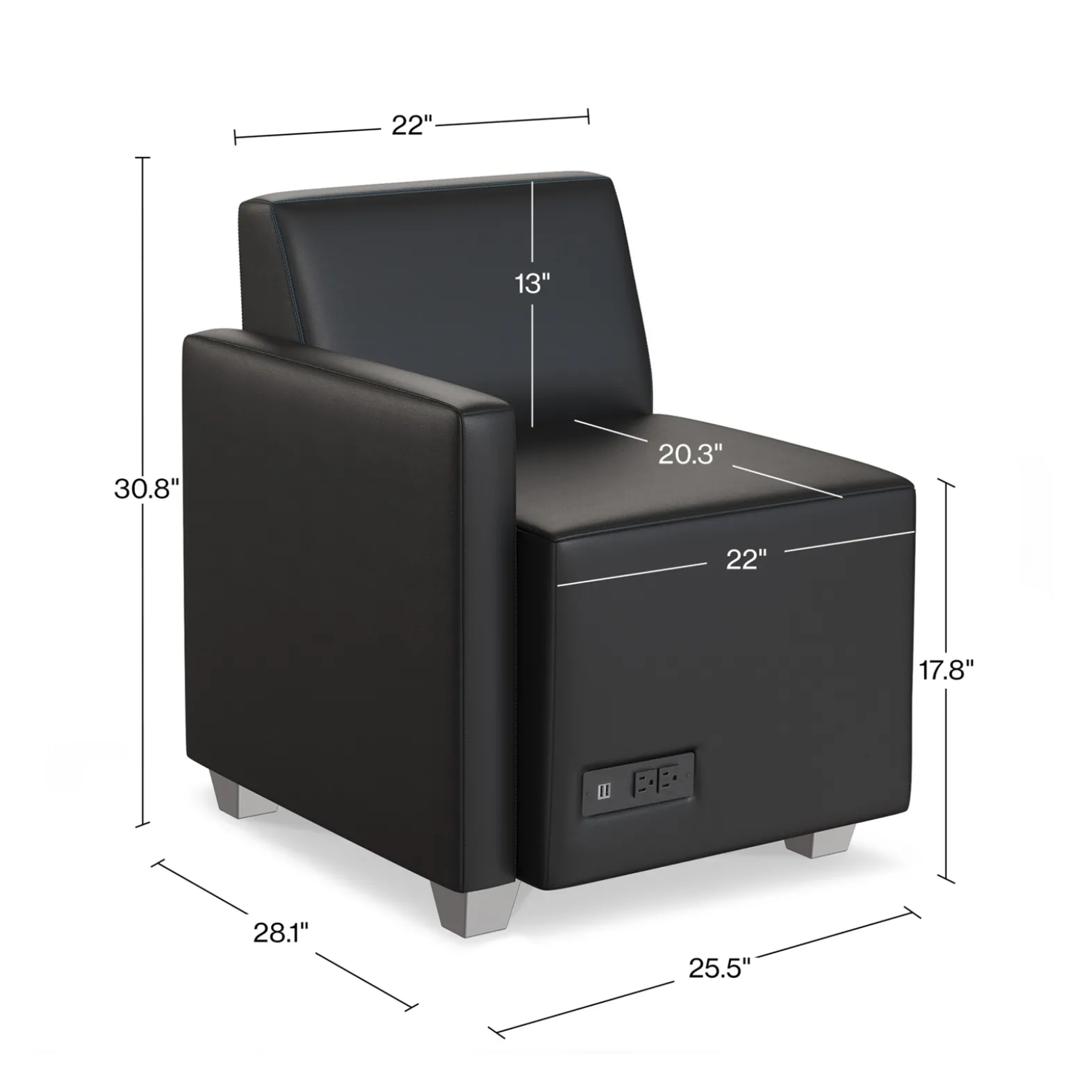 Compass Right Arm Lounge Chair with Power