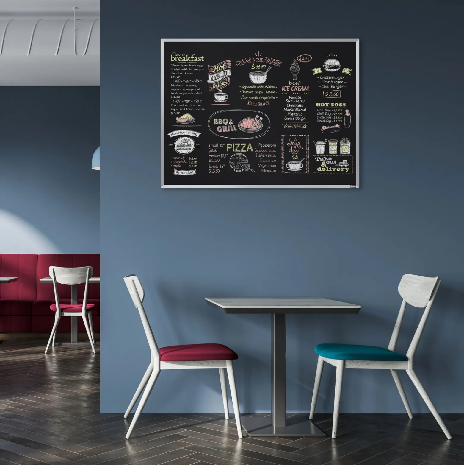 Composition Chalkboard with Aluminum Frame 36"x24