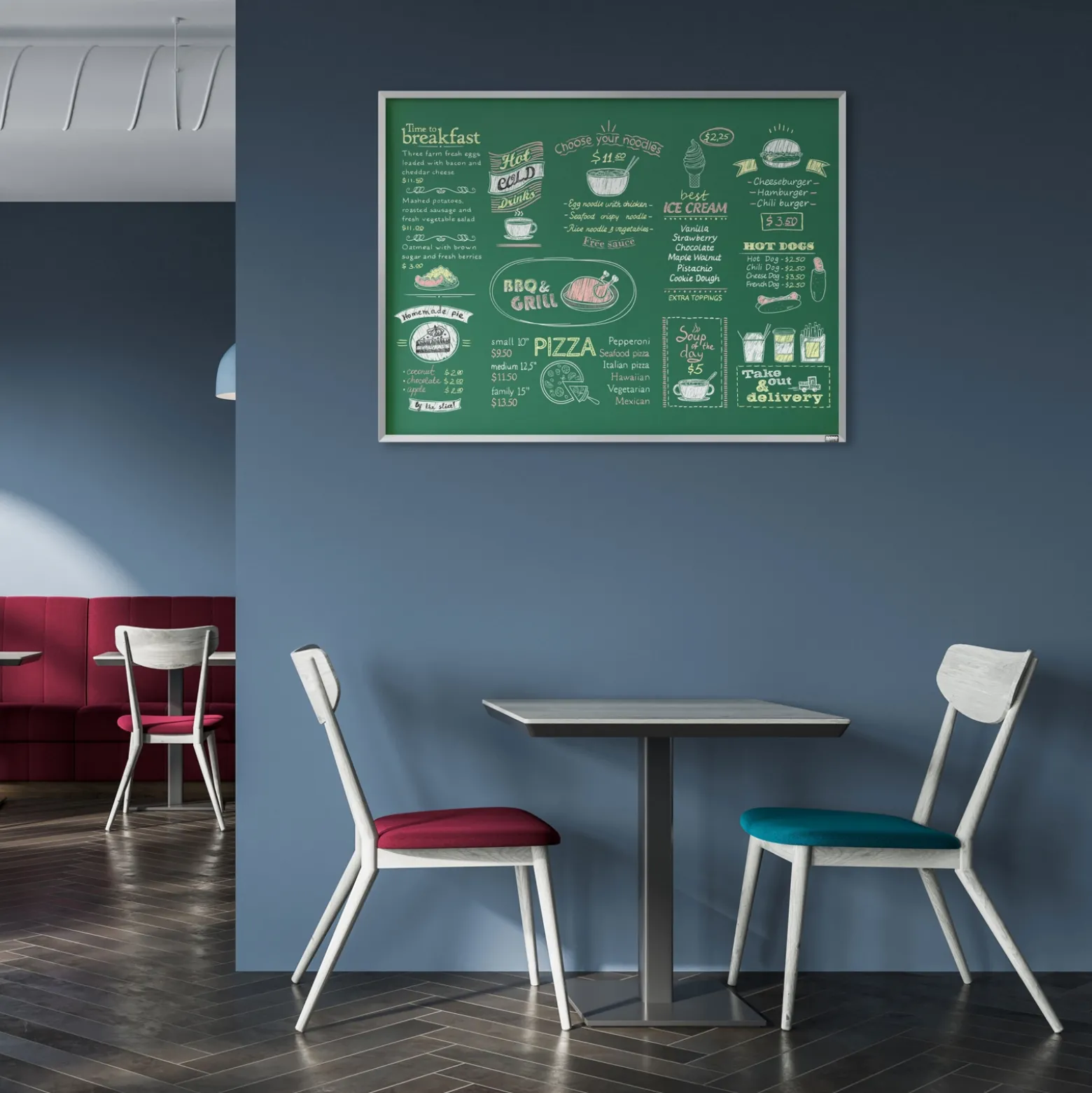 Composition Chalkboard with Aluminum Frame 36"x24