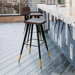 Concord Leather Low-Back Bar Stools - 2 Pack
