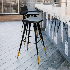 Concord Leather Low-Back Bar Stools - 2 Pack
