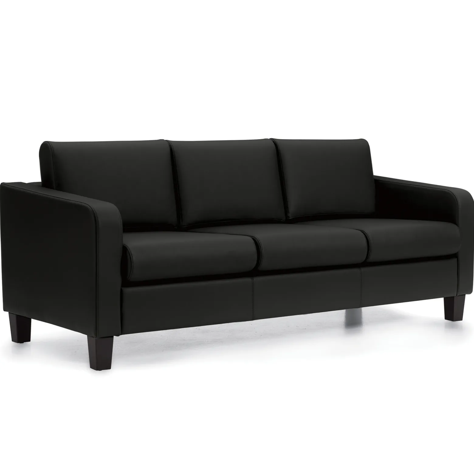 Contemporary Bonded Leather Three Seat Sofa