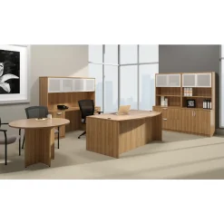 Contemporary Bookcase Hutch with Silver Doors - 36