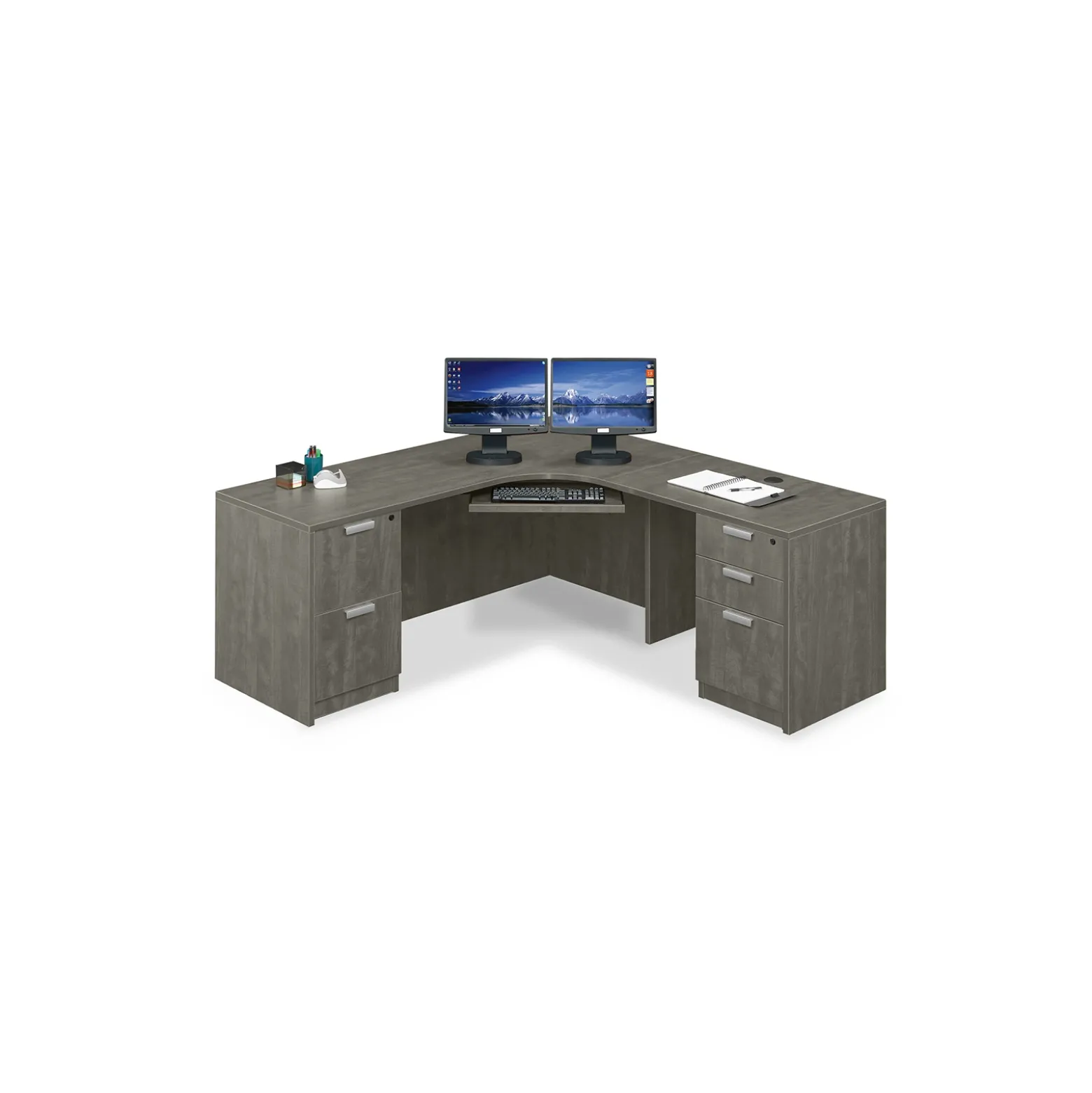 Contemporary Corner L-Shaped Desk - 71"W x 71"D