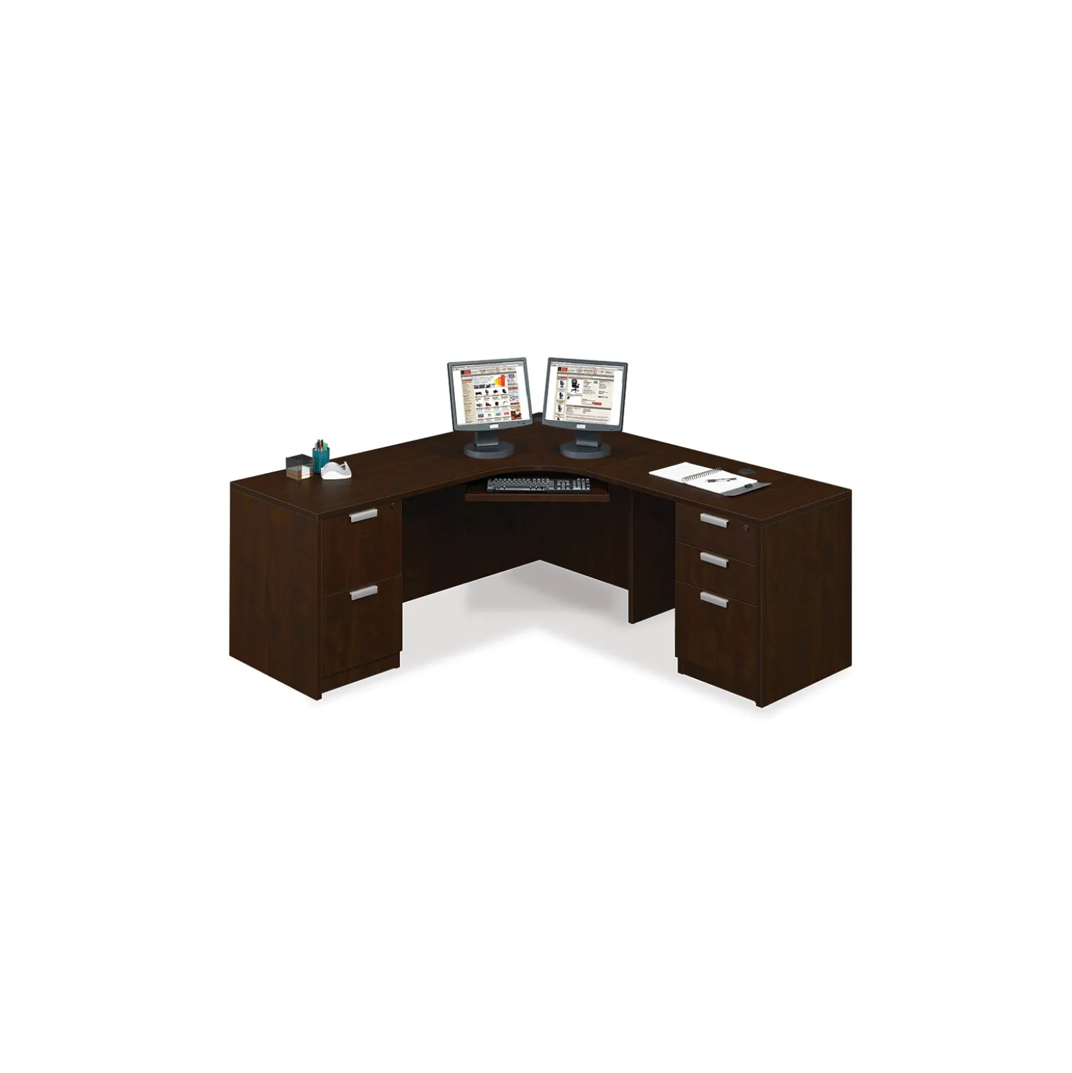 Contemporary Corner L-Shaped Desk - 71"W x 71"D