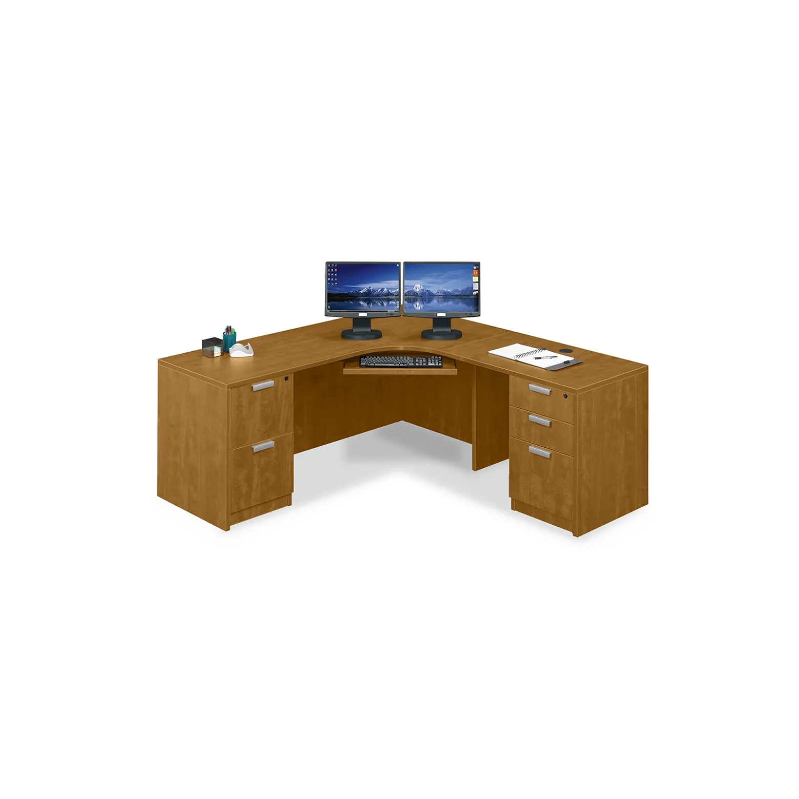 Contemporary Corner L-Shaped Desk - 71"W x 71"D