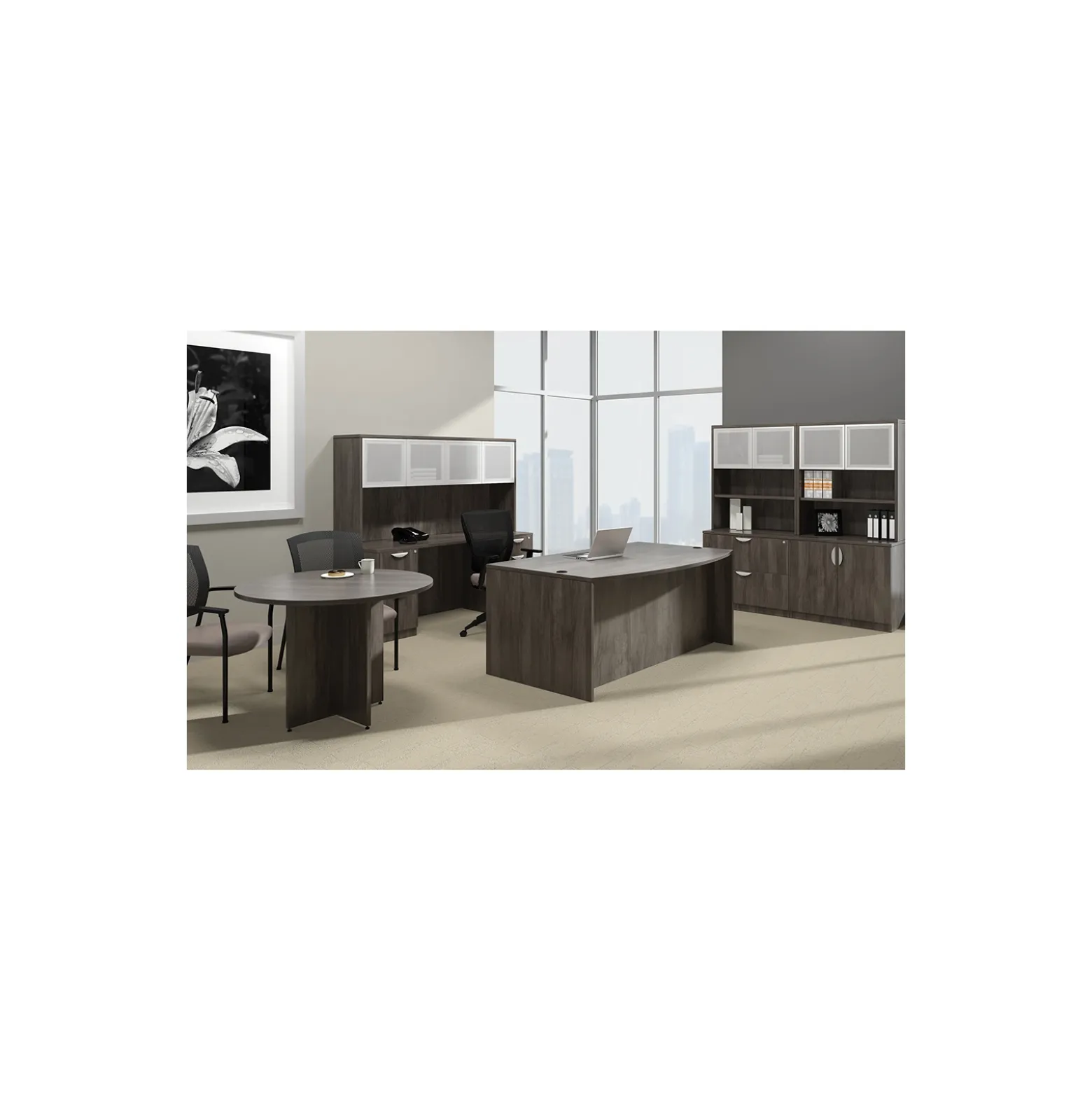 Contemporary Corner L-Shaped Desk - 71"W x 71"D