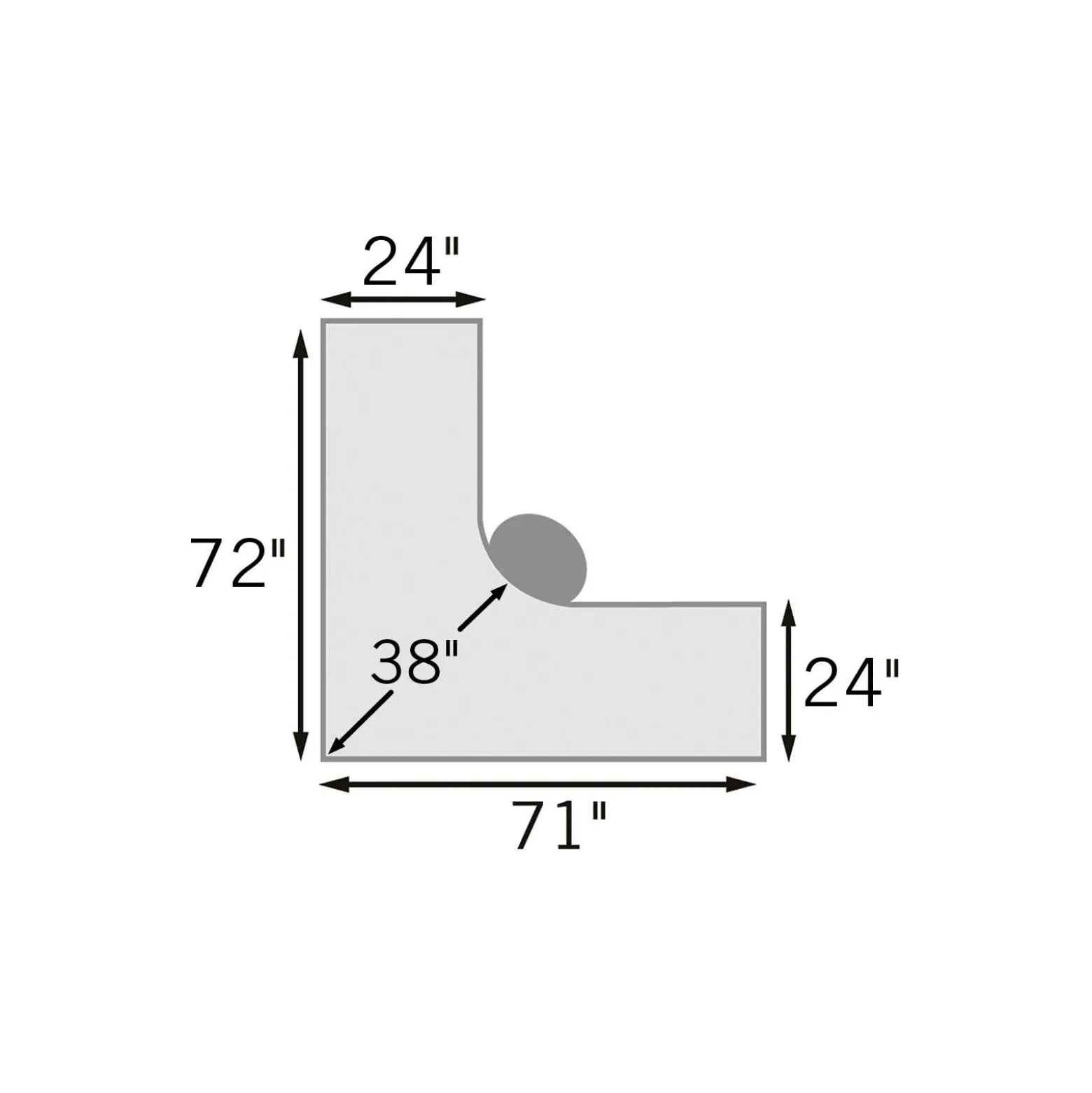 Contemporary Corner L-Shaped Desk - 71"W x 71"D