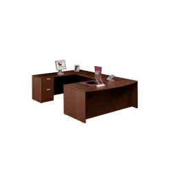 Contemporary Laminate Bow Front U-Shaped Desk