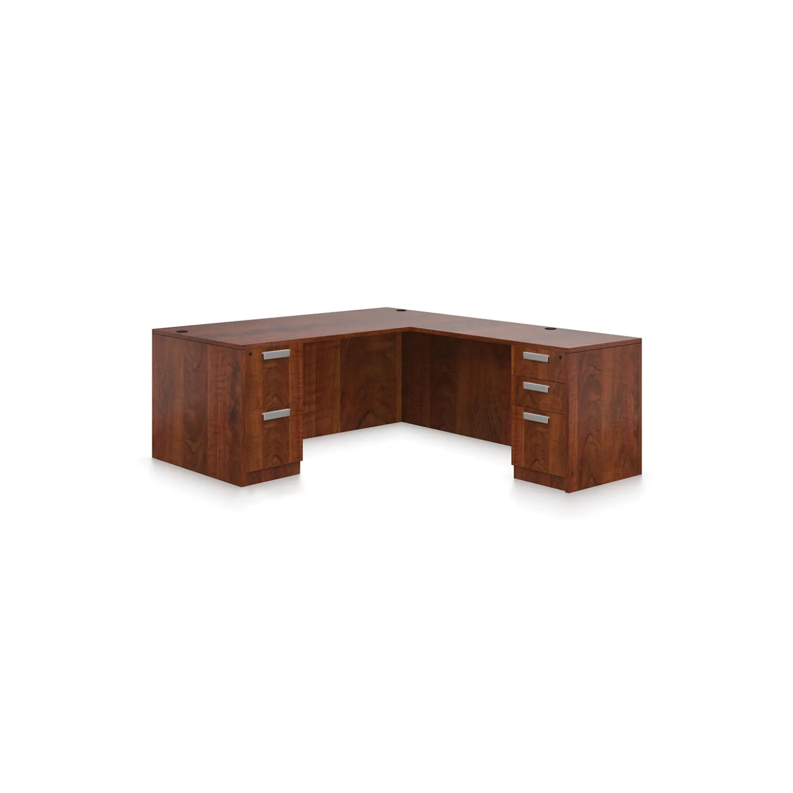 Contemporary Laminate L-Shaped Desk - 71"W x 84"D