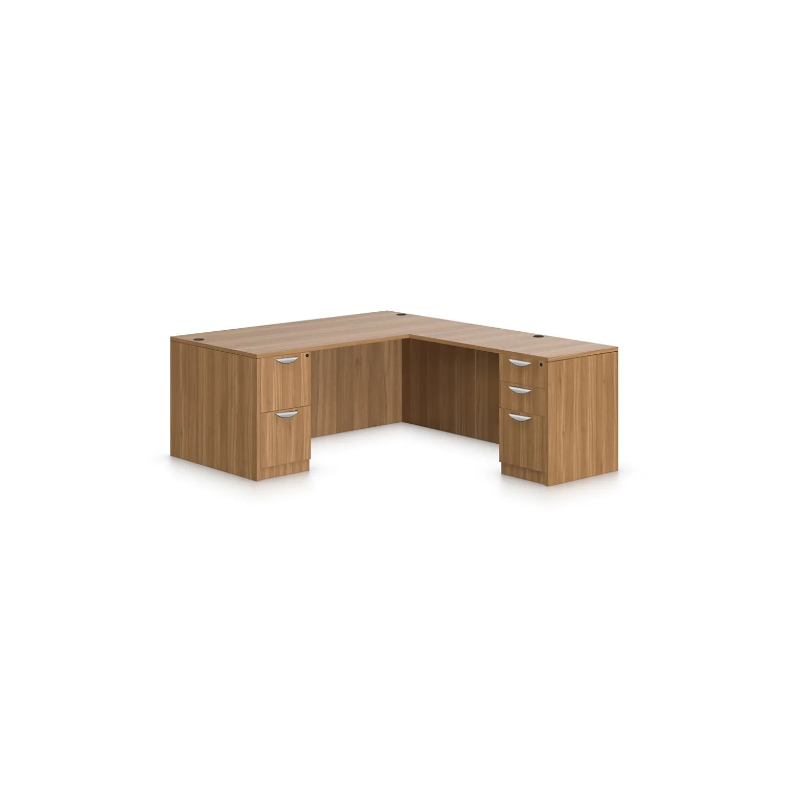 Contemporary Laminate L-Shaped Desk - 71"W x 84"D