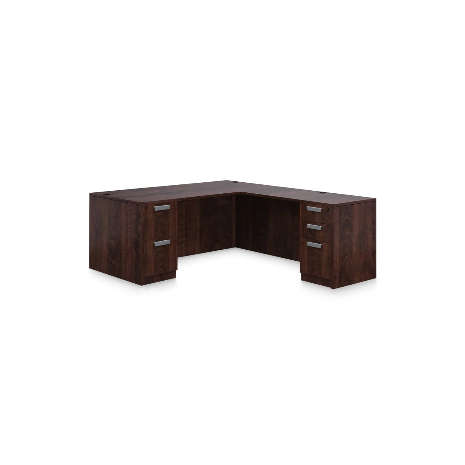 Contemporary Laminate L-Shaped Desk - 71"W x 84"D