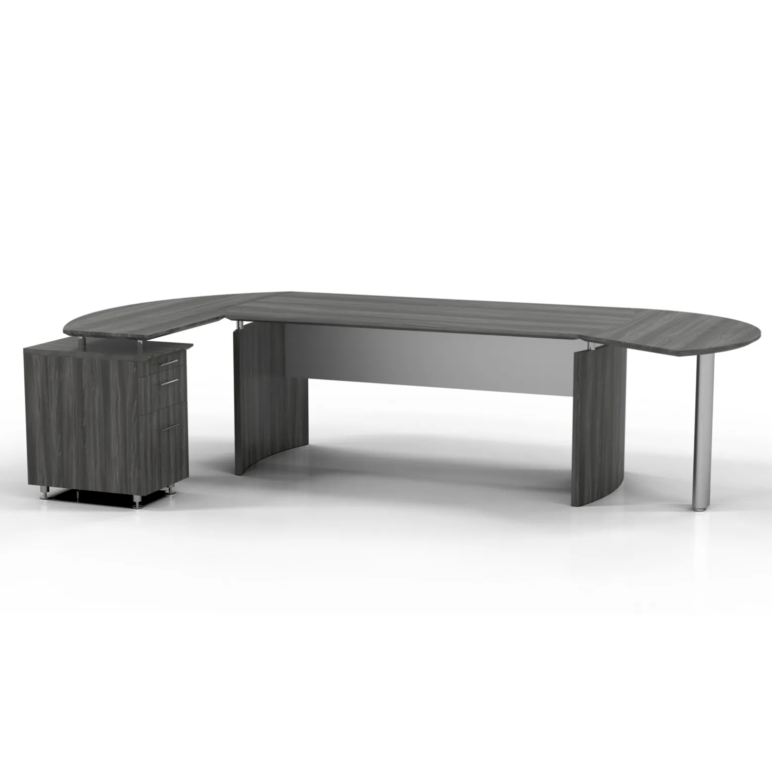 Contemporary L-Desk with Left Return - 116"W x 63"D