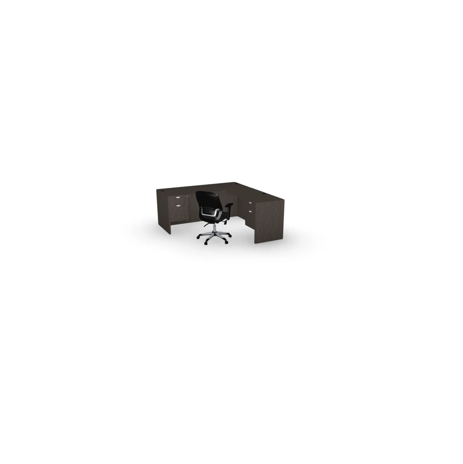 Contemporary L-Shaped Desk with File Storage 71”Wx78”D