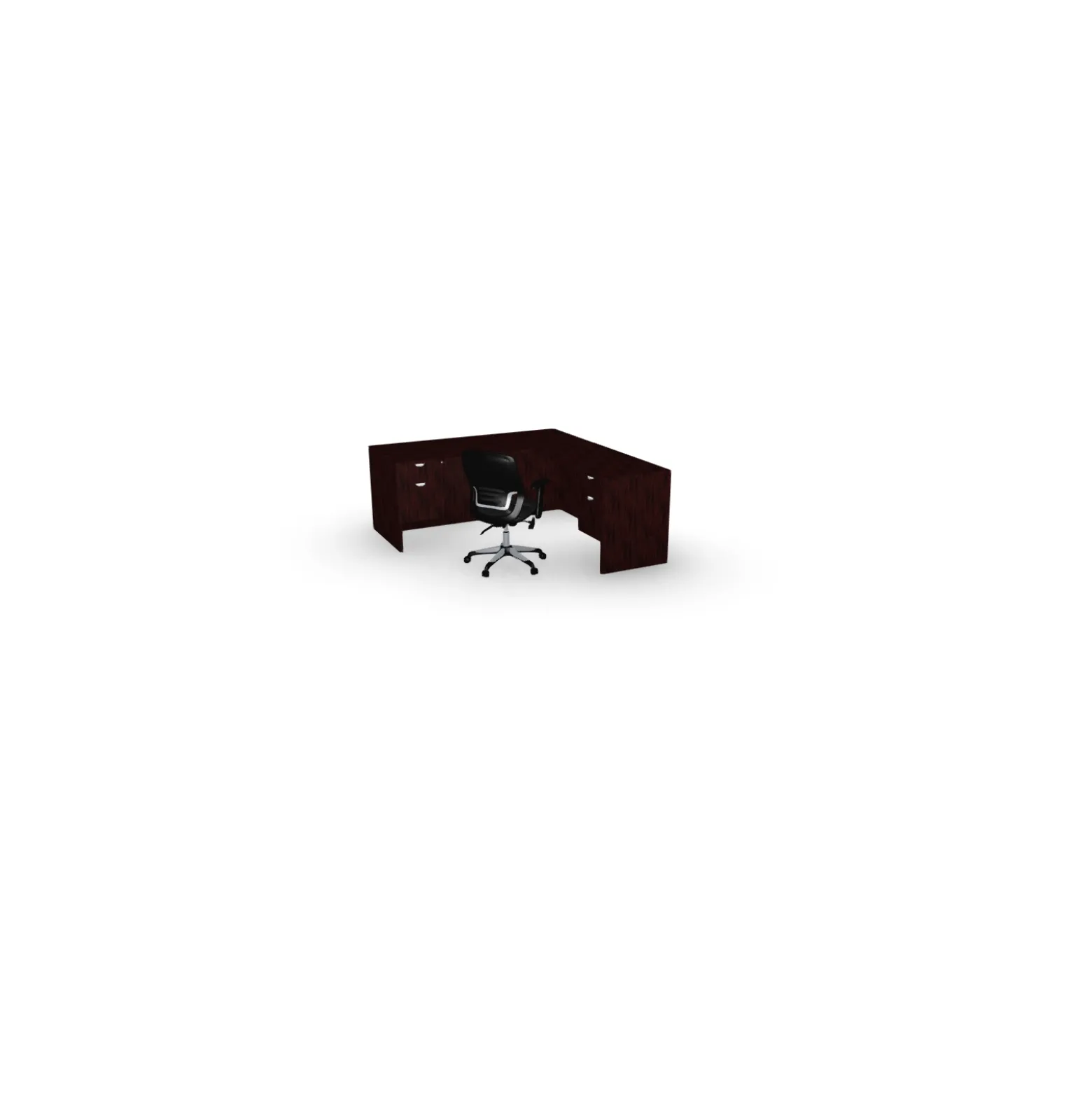 Contemporary L-Shaped Desk with File Storage 71”Wx78”D