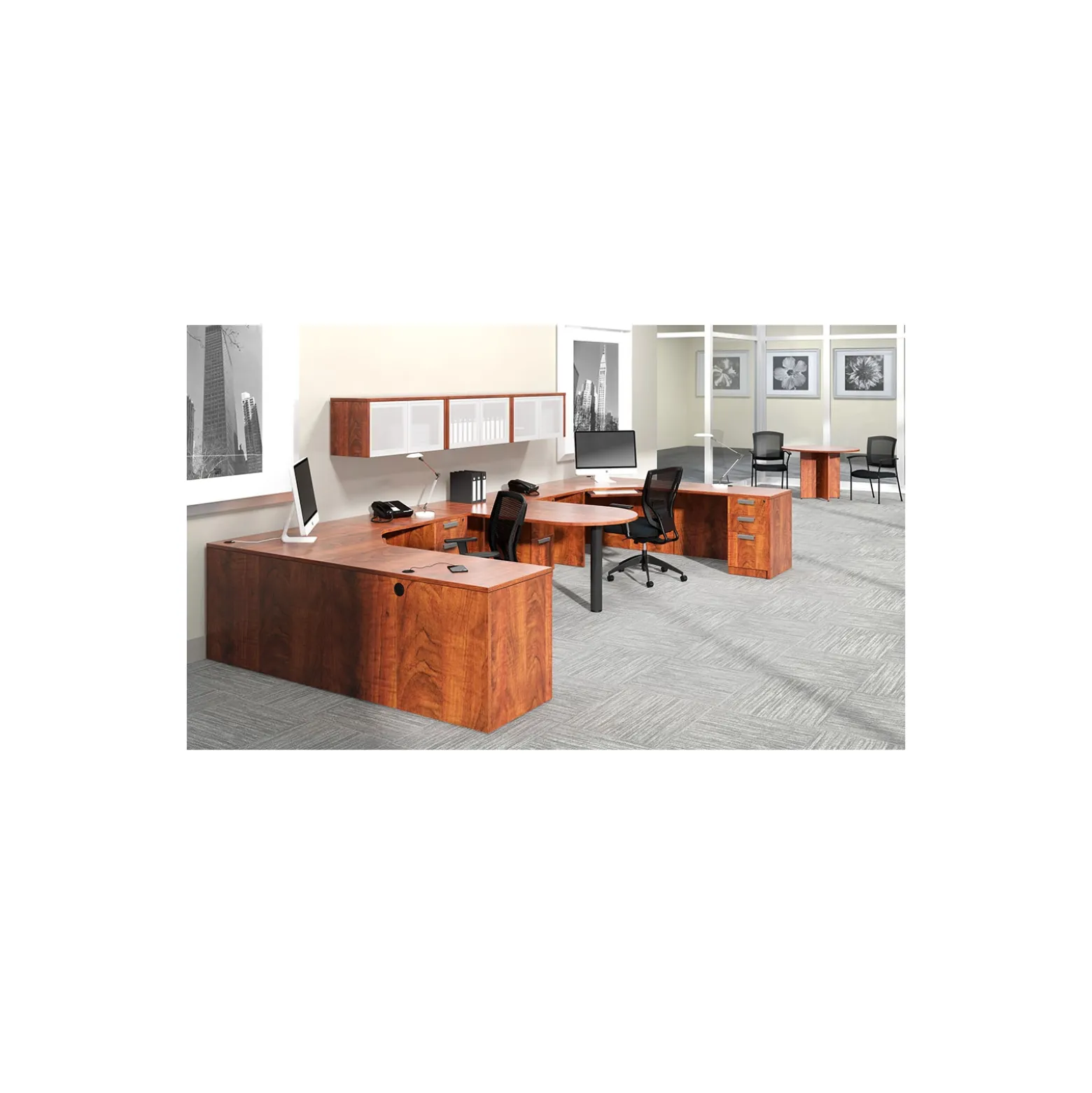 Contemporary Peninsula Desk - 71"W
