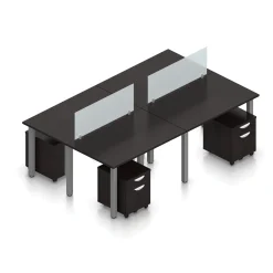 Contemporary 4-Person Workstation - 96