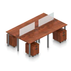 Contemporary 4-Person Workstation - 96