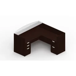Contemporary Reversible Double Pedestal L-Shaped Reception Desk - 71"W x 72"D