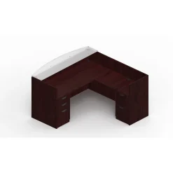 Contemporary Reversible Double Pedestal L-Shaped Reception Desk - 71"W x 72"D