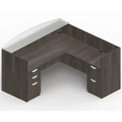 Contemporary Reversible Double Pedestal L-Shaped Reception Desk - 71