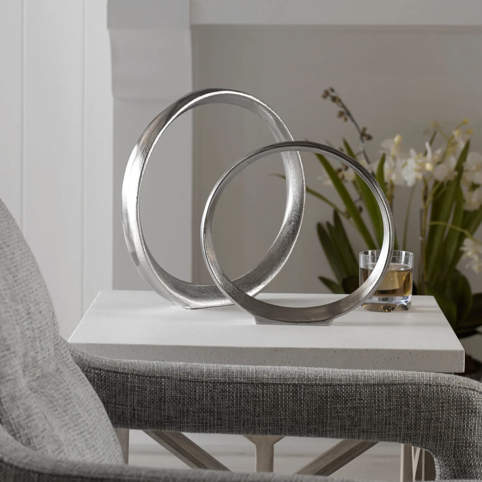 Contemporary Ring Sculptures, Set of Two