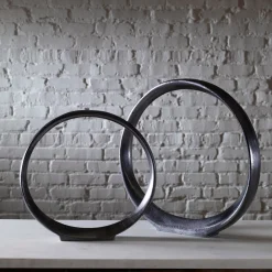 Contemporary Ring Sculptures, Set of Two