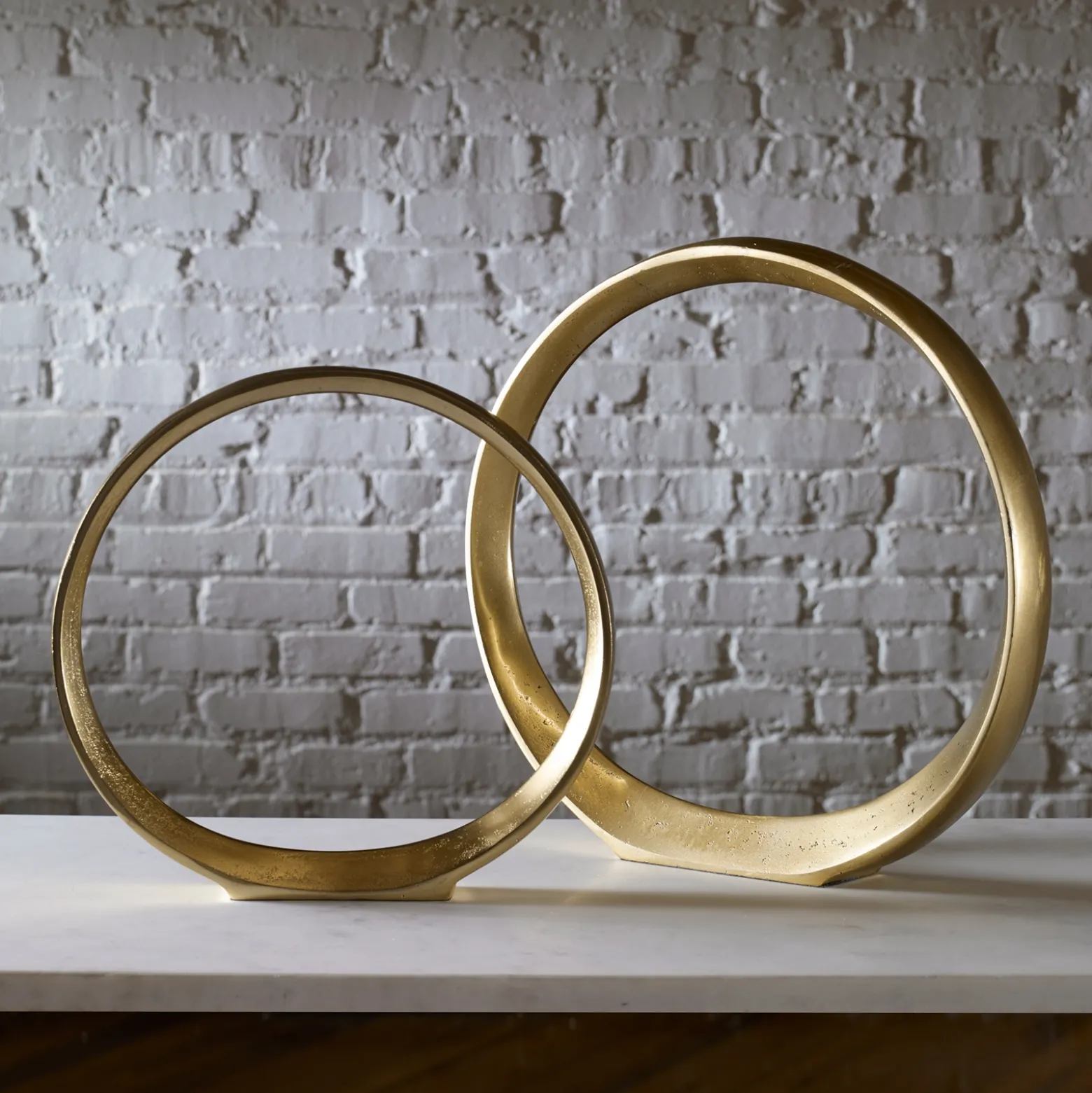 Contemporary Ring Sculptures, Set of Two