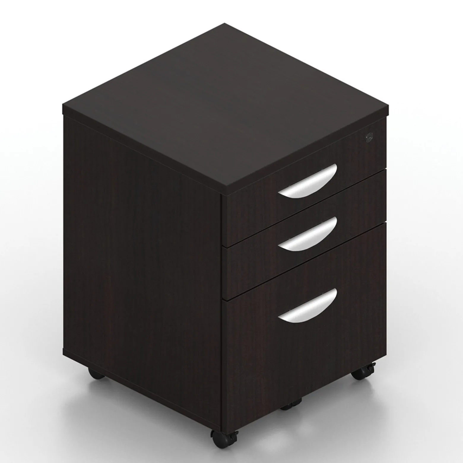 Contemporary Three Drawer Mobile File Pedestal - 16"W x 22"D