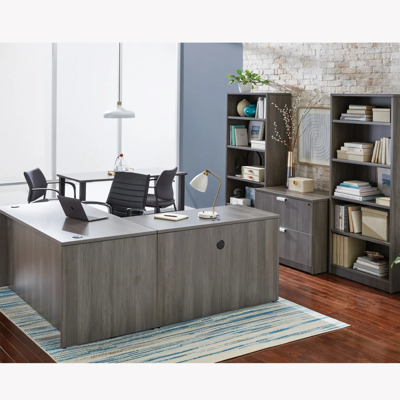 Contemporary Two-Drawer Lateral Storage File Cabinet