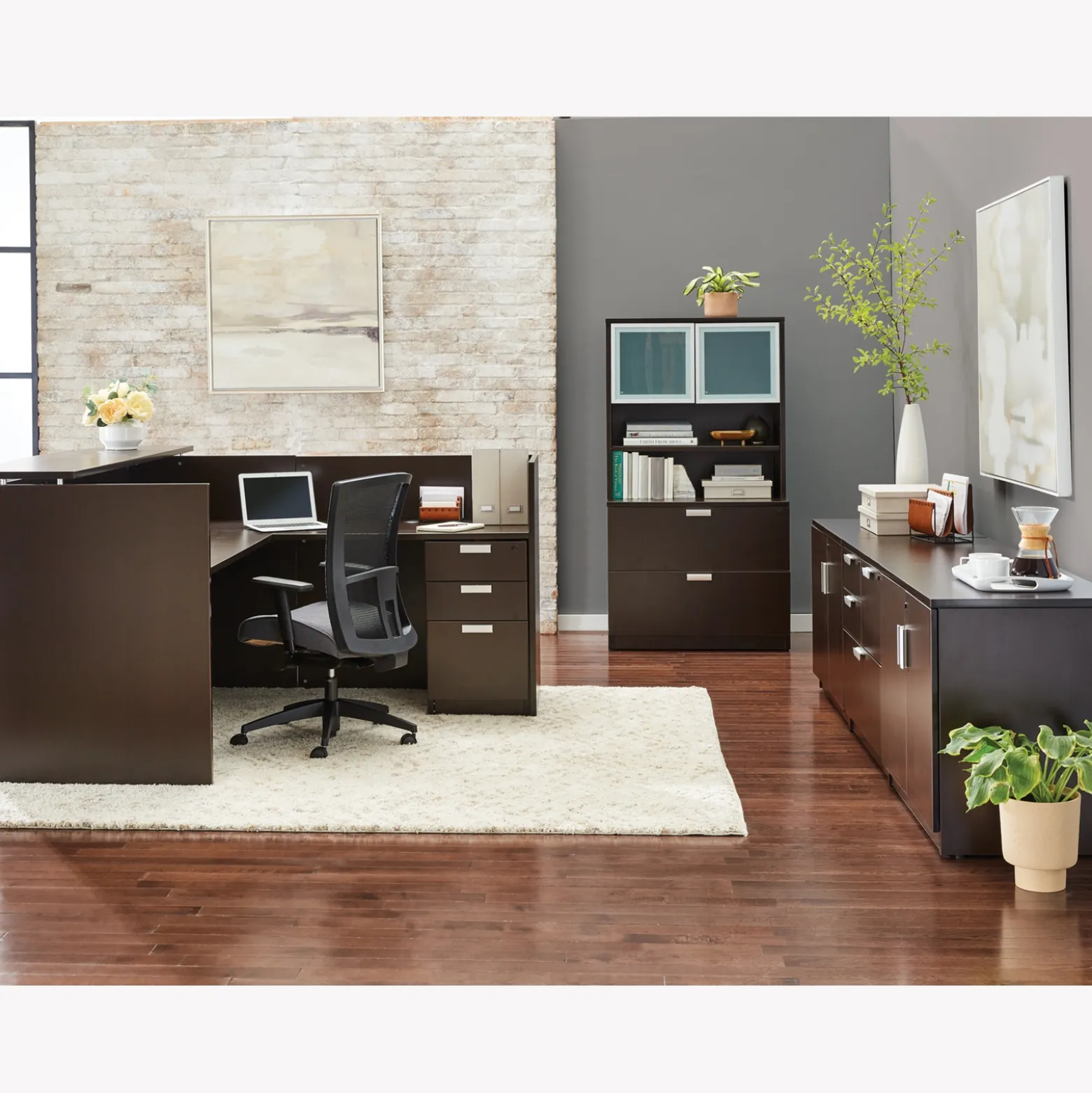 Contemporary Two-Drawer Lateral Storage File Cabinet