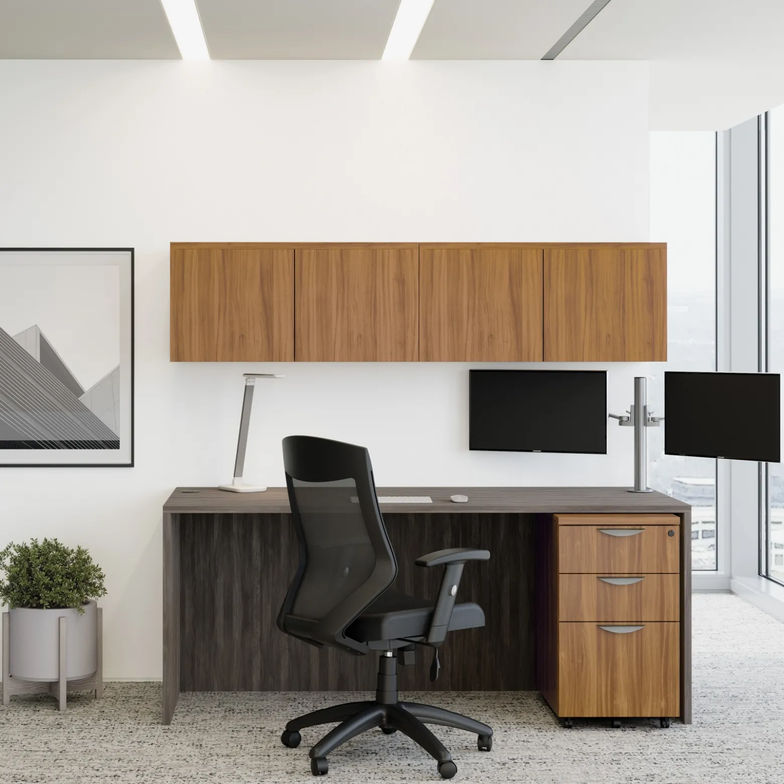 Contemporary Wall-Mounted Storage Cabinet - 36"W