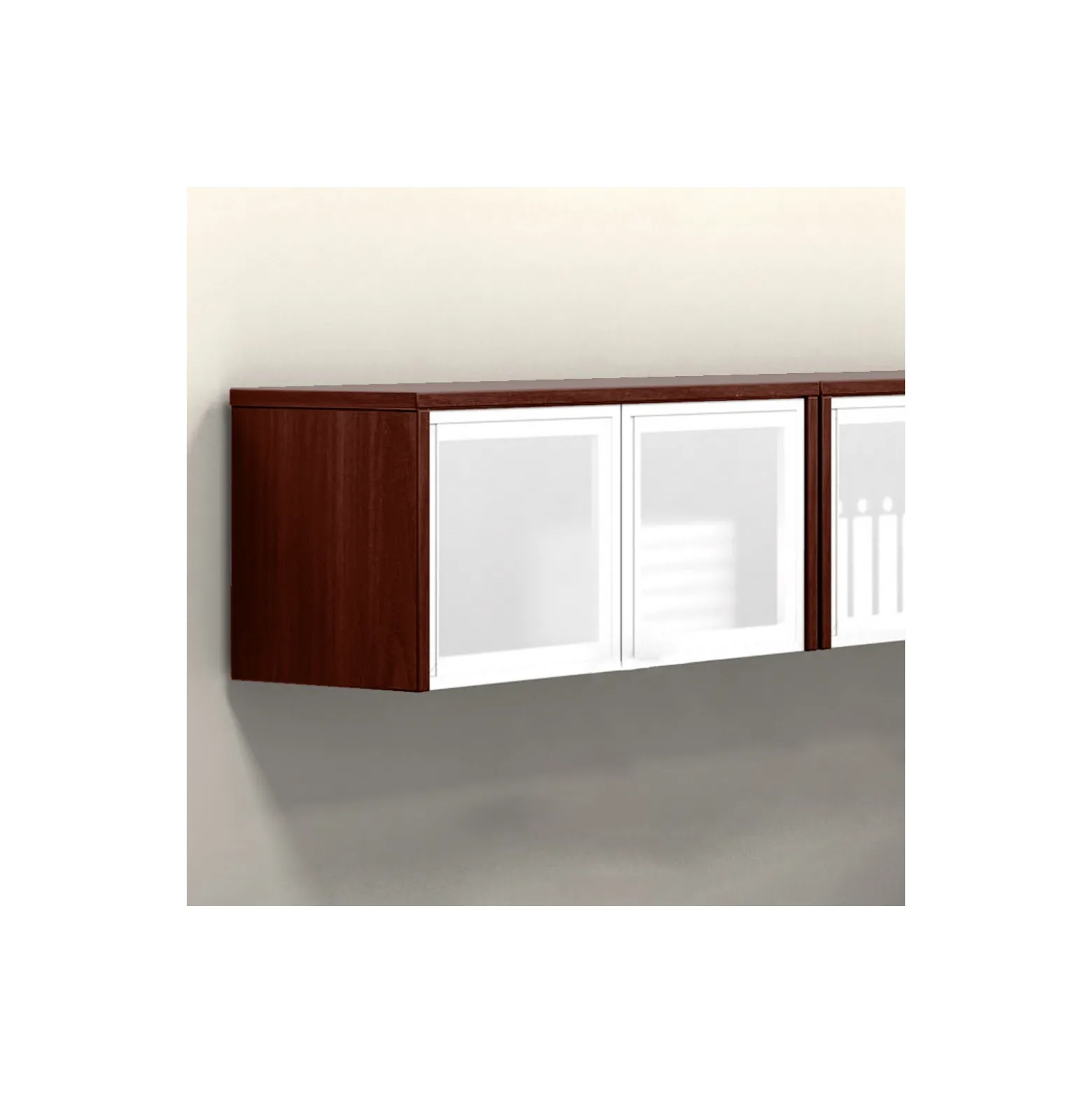 Contemporary Wall-Mounted Cabinet with Silver Doors - 36"W