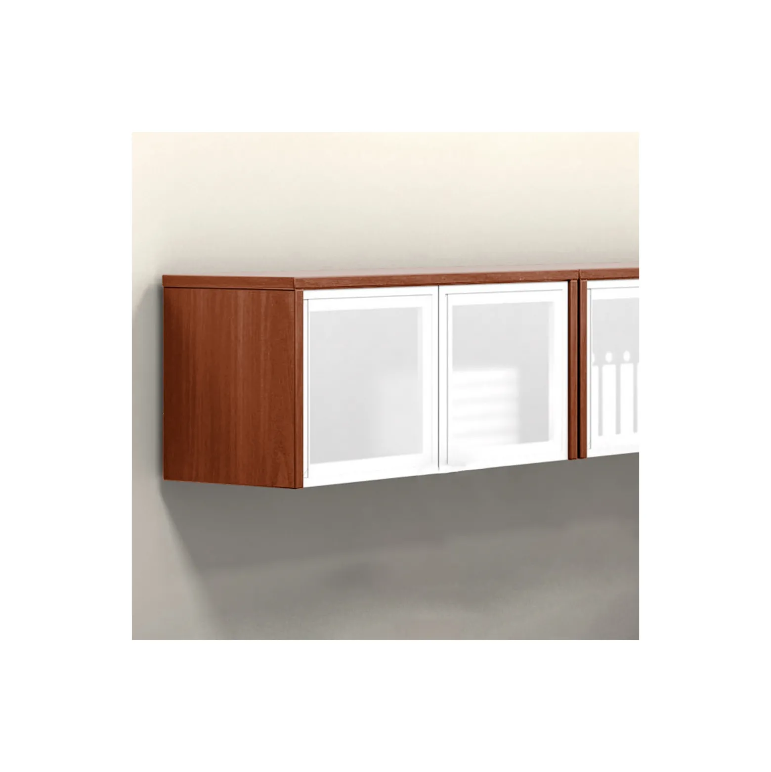Contemporary Wall-Mounted Cabinet with Silver Doors - 36"W
