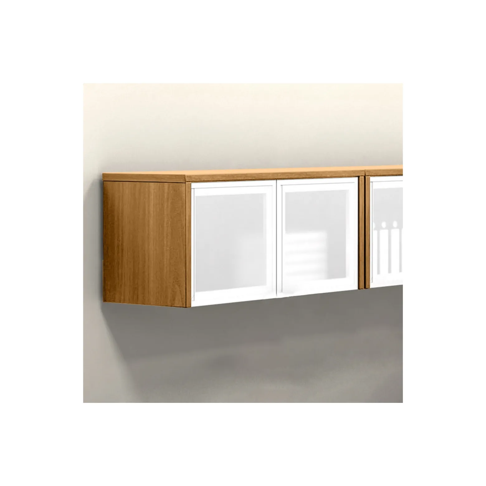 Contemporary Wall-Mounted Cabinet with Silver Doors - 36"W