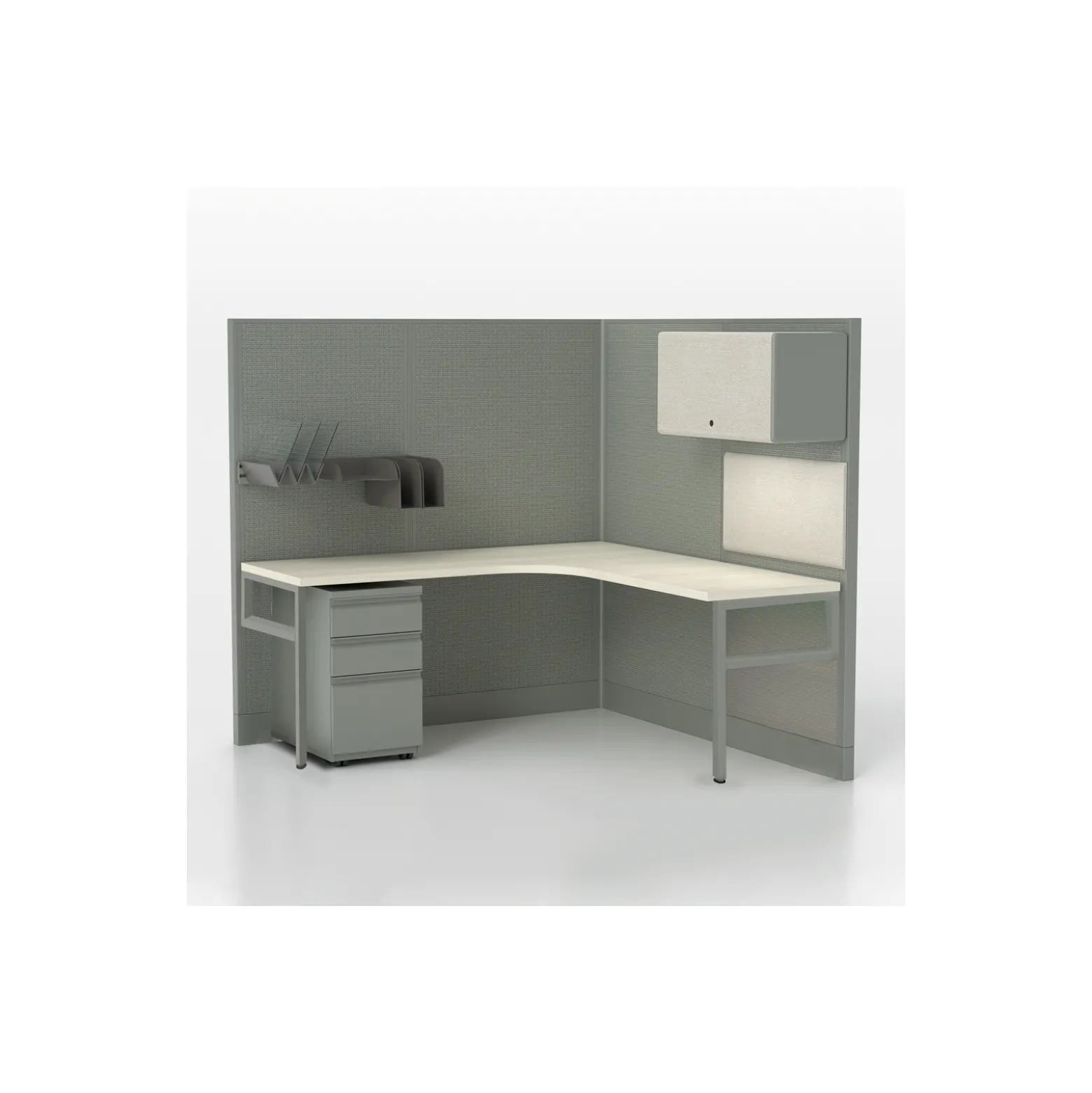 Corben L-Shaped Desk with Cubicle Panels - 68"W x 68"D